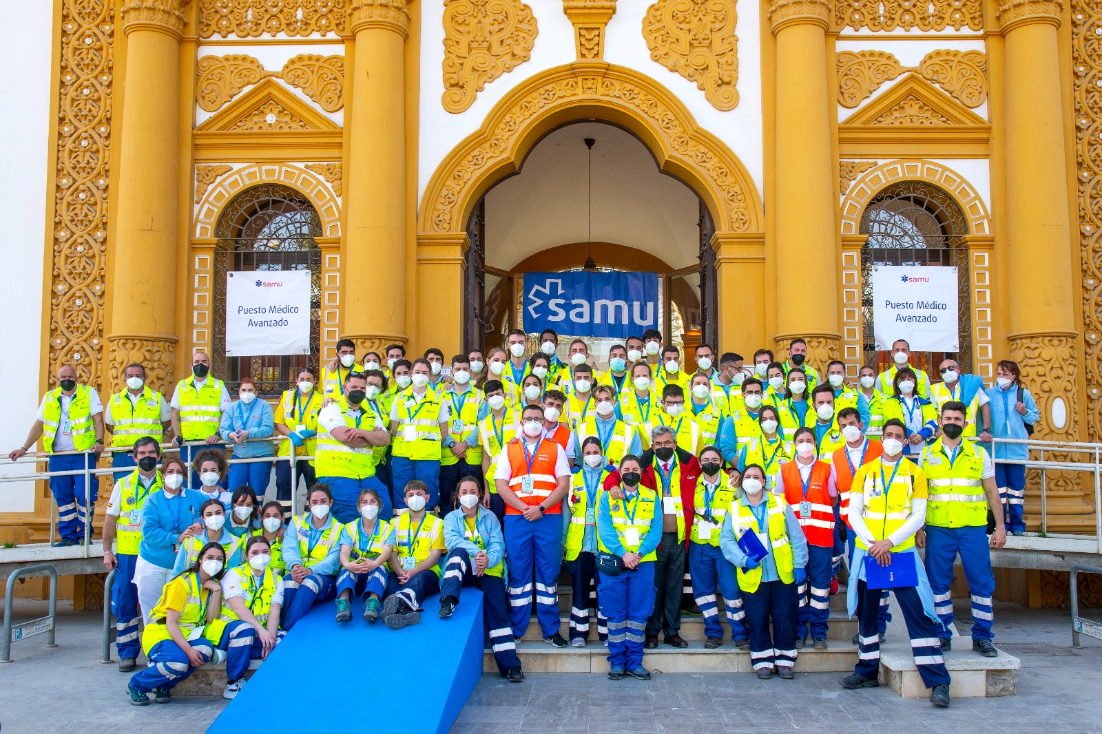 Equipo de SAMU en la maratón de Sevilla